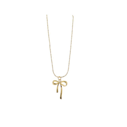 ★PEARLY MORE★ Rabbit and Ribbon Necklace Easter Day Women's Sparkling Swarovski Crystal Playful Cute