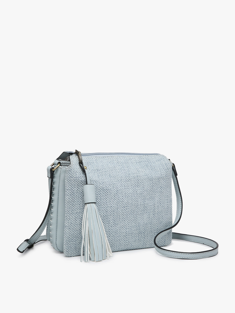 Sabrina 2 Tone Crossbody w/3 Compartments, Blue | Haven 1890