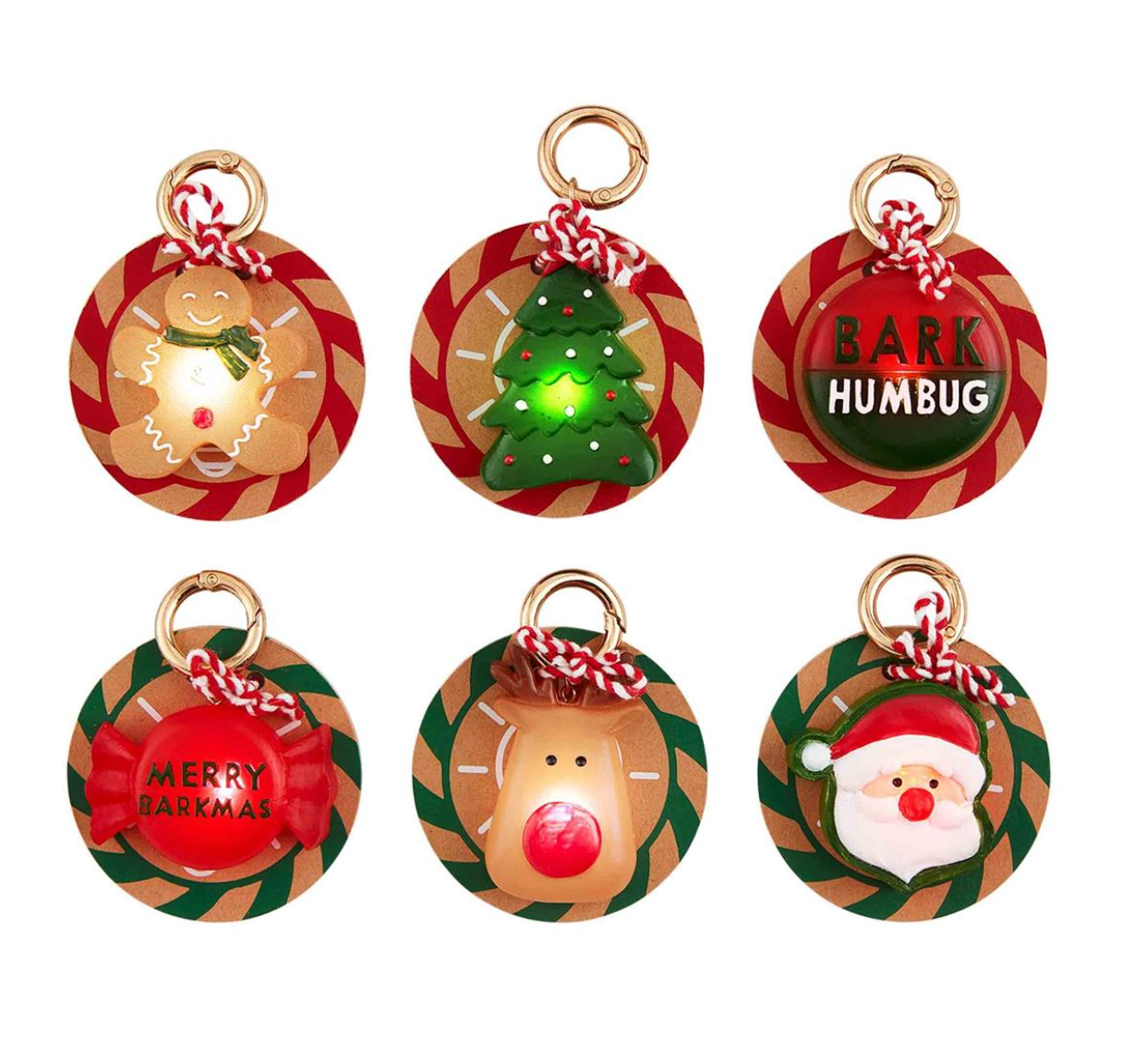 Mud Pie Christmas Light Up Dog Collar Charms